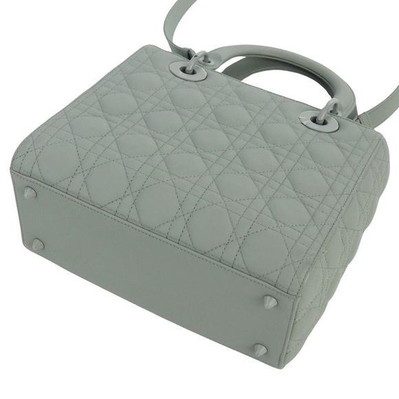 Dior Lady Dior Grey Leather Handbag (Pre-Owned) - Picture 2 of 12